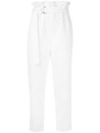 En Route - Paper Bag Waist Trousers - Women - Polyester - 1, White, Polyester