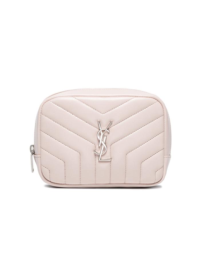 Saint Laurent Beige Loulou Monogram Square Quilted Leather Cosmetics