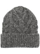 Thom Browne Aran Cable Hat - Grey