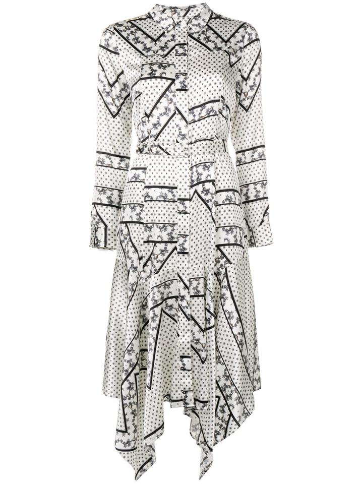 Ganni Handkerchief Hem Shirt Dress - White