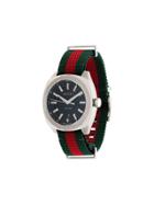 Gucci Metallic Gg2570 Web Strap Stainless Steel Watch - Multicoloured