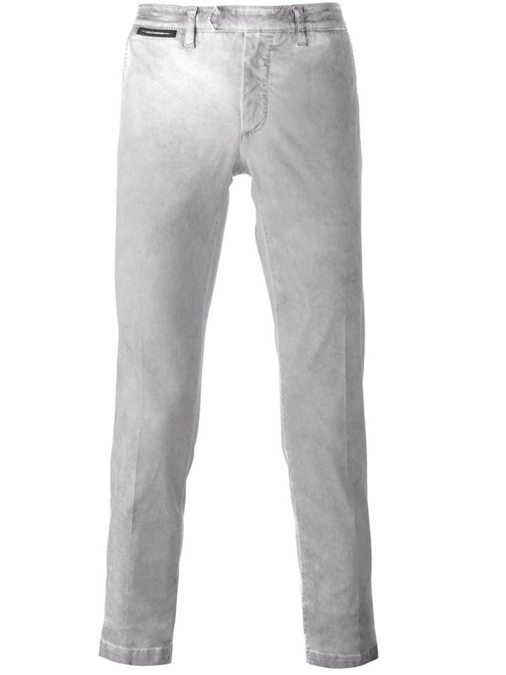 Eleventy Slim-fit Trousers, Men's, Size: 31, Grey, Cotton/spandex/elastane