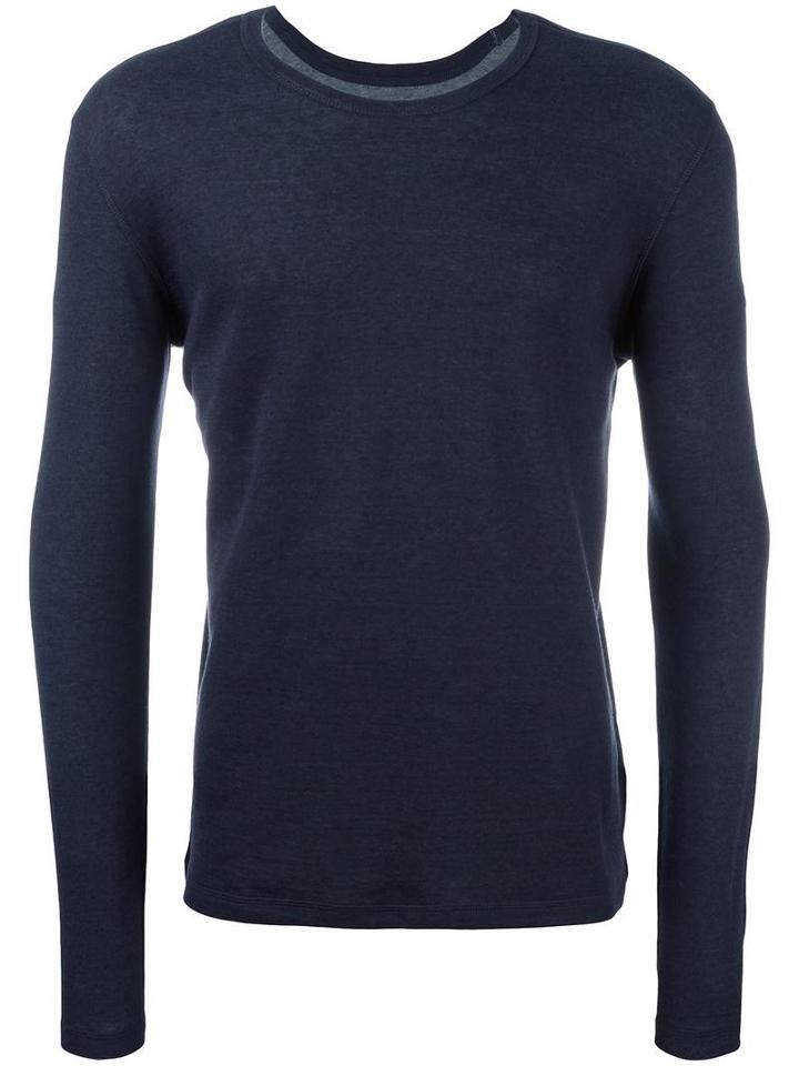 Majestic Filatures Round Neck Longsleeved T-shirt, Men's, Size: Xl, Blue, Cashmere/cotton