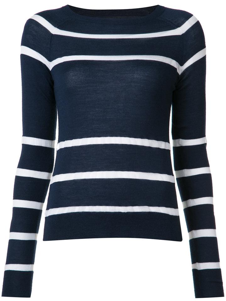 Jason Wu Striped Knit Jumper, Women's, Size: Small, Blue, Merino