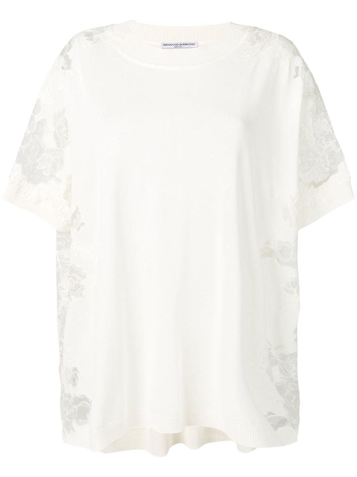 Ermanno Scervino Lace Panelled T-shirt - White