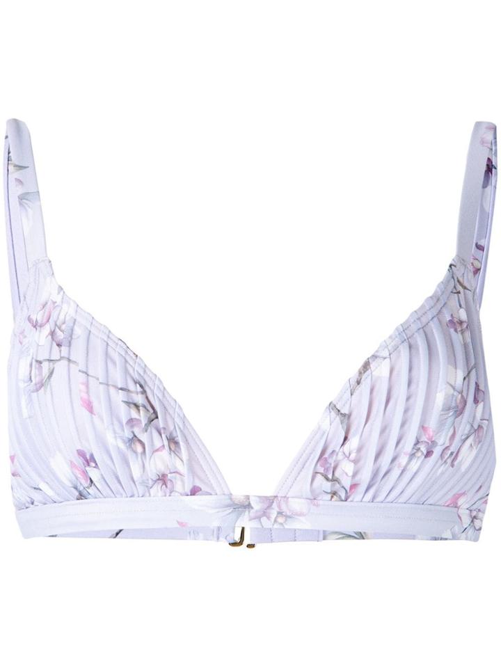 Peony Blossom Pintucked Bralette - Purple