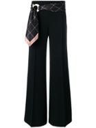 Elisabetta Franchi Belted Wide-leg Trousers - Black