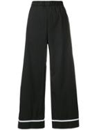 Smarteez Contrast Trim Flared Trousers - Black