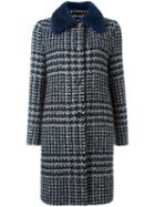 Ermanno Scervino Collar Detail Coat, Women's, Size: 40, Grey, Mink Fur/polyamide/polyester/alpaca