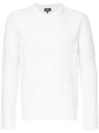 Kent & Curwen Ribbed Knit Jumper, Men's, Size: Large, White, Cashmere/wool