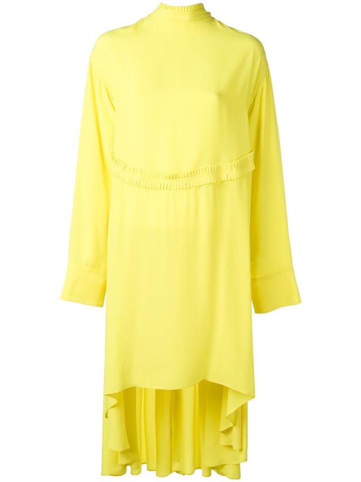 Cédric Charlier Open Back Dress, Women's, Size: 40, Yellow/orange, Silk/acetate