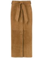 Egrey Leather Midi Skirt - Brown