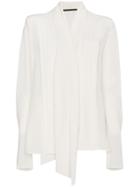 Haider Ackermann Silk Tie Neck Top - Nude & Neutrals