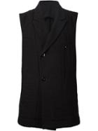 Ann Demeulemeester Off-center Button Fastening Vest, Men's, Size: Small, Black, Cotton/linen/flax