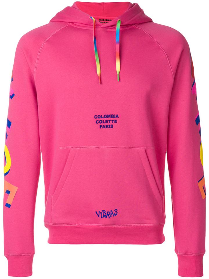 Esteban Cortazar Parce J. Balvin Hoodie - Pink & Purple
