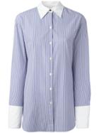 Rag & Bone Striped Shirt, Women's, Size: Medium, Blue, Cotton/silk