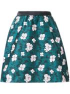 Loveless Floral A-line Skirt, Women's, Size: 34, Green, Polyester