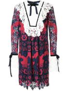Macgraw Lace Trim Longsleeved Dress - Blue