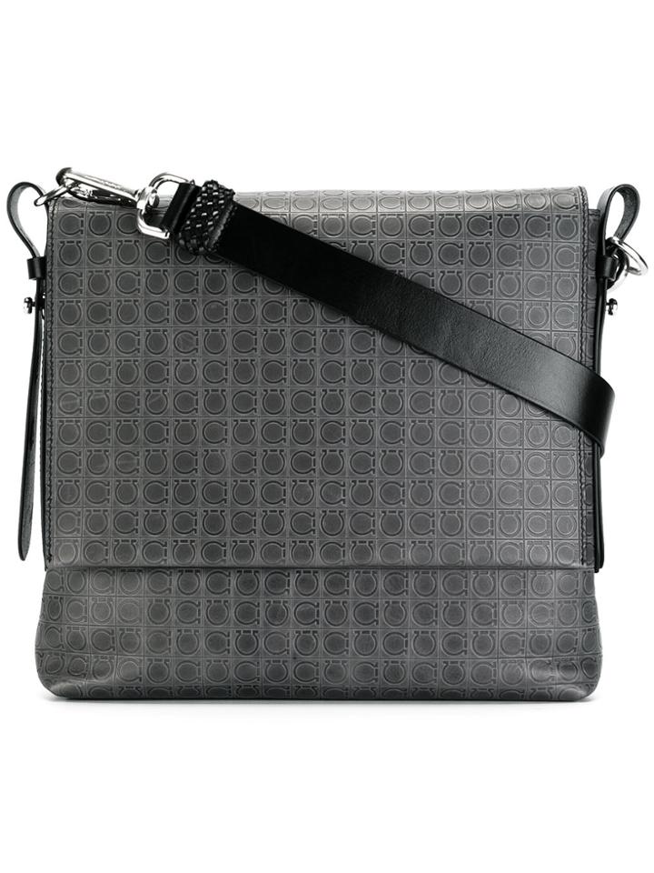 Salvatore Ferragamo Gancio Printed Crossbody Bag - Grey