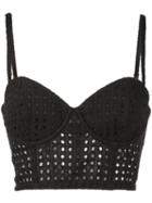 Fleur Du Mal Cropped Bustier Top - Black