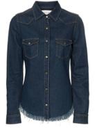 Marques'almeida Long Sleeved Raw Hem Denim Shirt - Blue