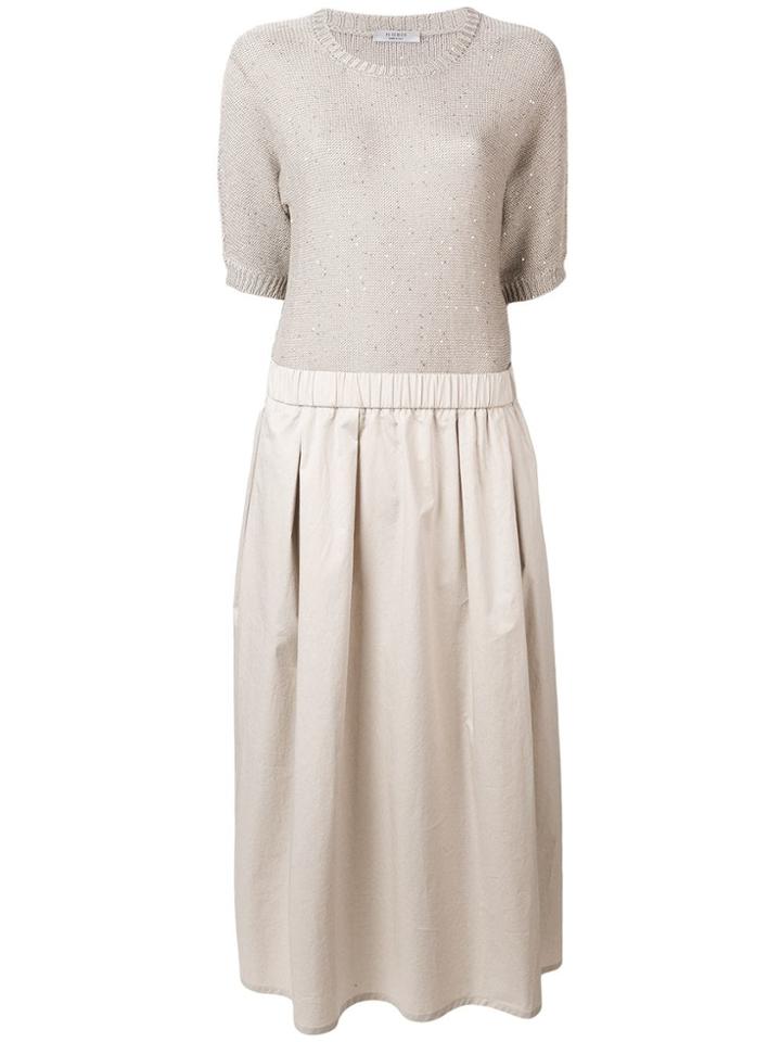 Peserico Two-tone Midi Dress - Neutrals