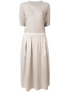 Peserico Two-tone Midi Dress - Neutrals