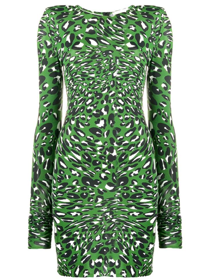Alexandre Vauthier Leopard Print Mini Dress - Green