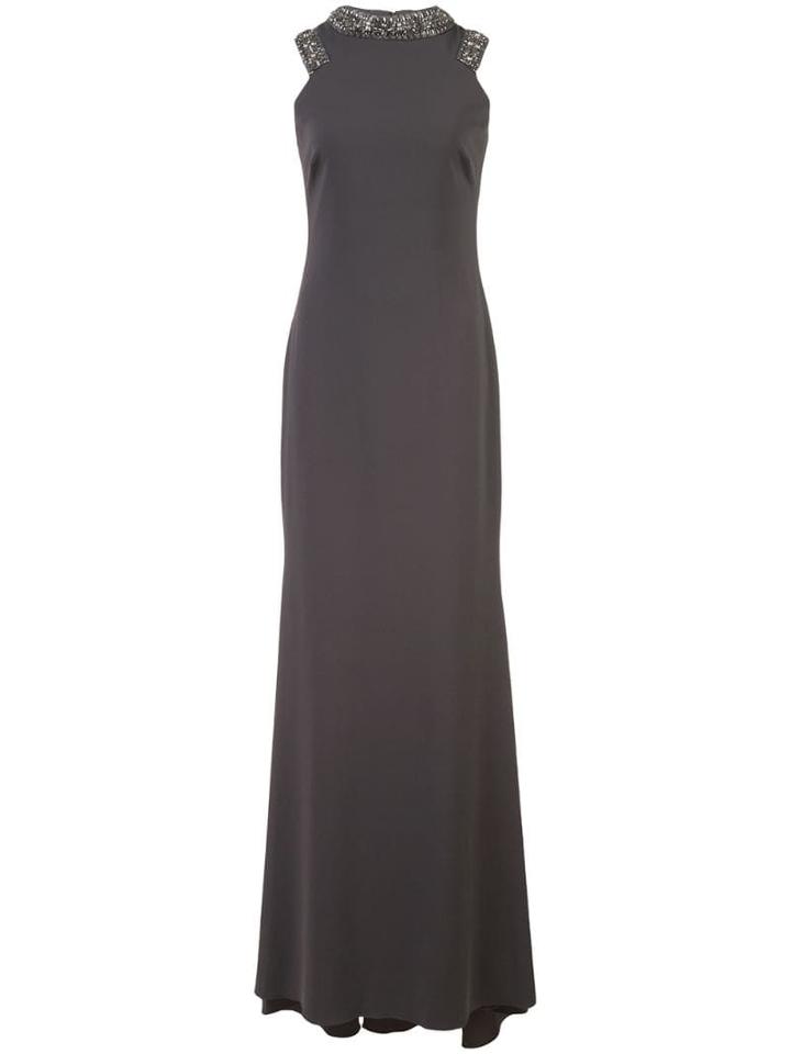 Badgley Mischka Long Sleeveless Dress - Brown