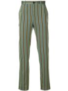 Kent & Curwen Striped Slim-fit Trousers - Green
