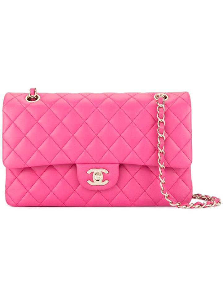 Chanel Pre-owned Double Flap Chain Shoulder Bag - Pink