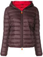 Save The Duck Hooded Padded Jacket - Brown