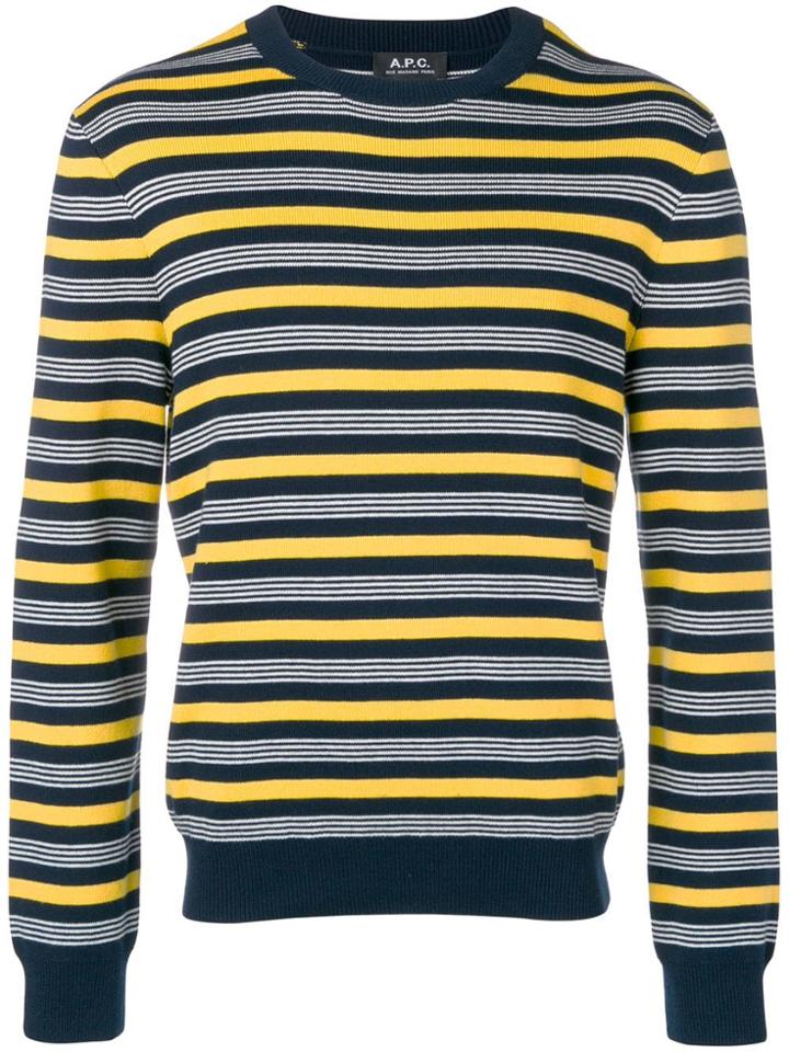 A.p.c. Striped Knit Sweater - Blue