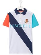 Hackett Kids Teen Sash Logo Print Polo Shirt - Blue
