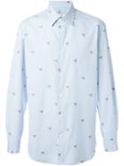 Vivienne Westwood Man Bird Print Shirt, Men's, Size: 50, Blue, Cotton