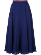 Roksanda - Pleated Skirt - Women - Polyester/acetate - 10, Blue, Polyester/acetate