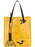 Marni Doodle Print Shopper Tote - Yellow & Orange