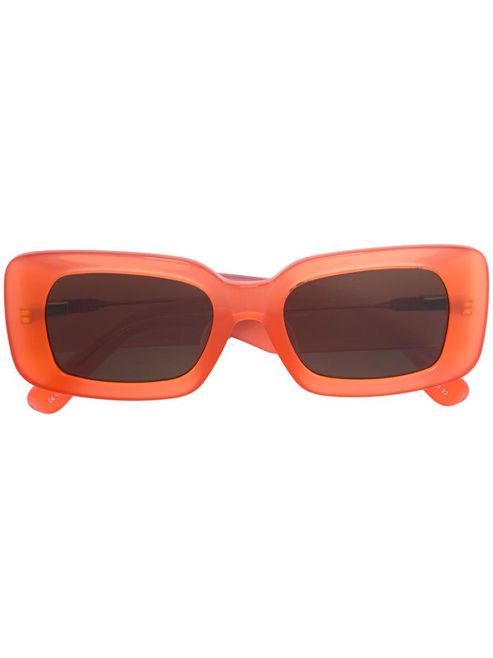 Linda Farrow - Rectangular Sunglasses - Women - Plastic - One Size, Yellow/orange, Plastic