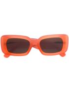 Linda Farrow - Rectangular Sunglasses - Women - Plastic - One Size, Yellow/orange, Plastic