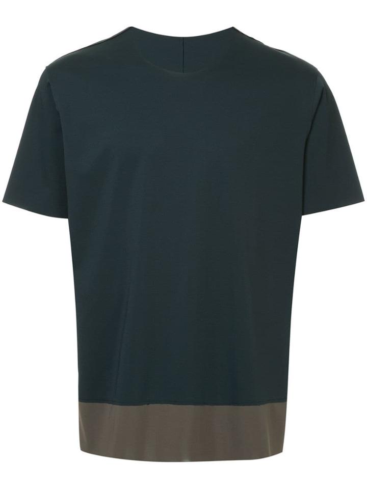 Attachment Short-sleeve Contrast T-shirt - Blue