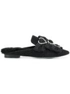Suecomma Bonnie Embellished Bow Mules - Black