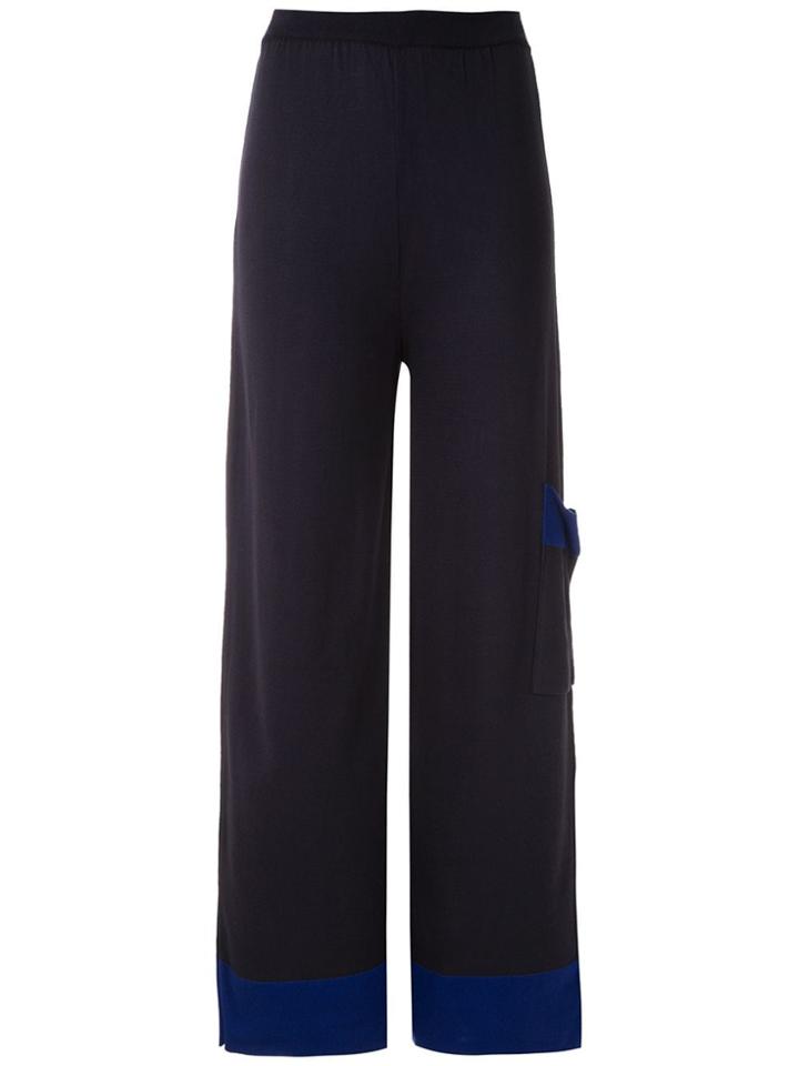 Mara Mac Knit Straight Trousers - Blue