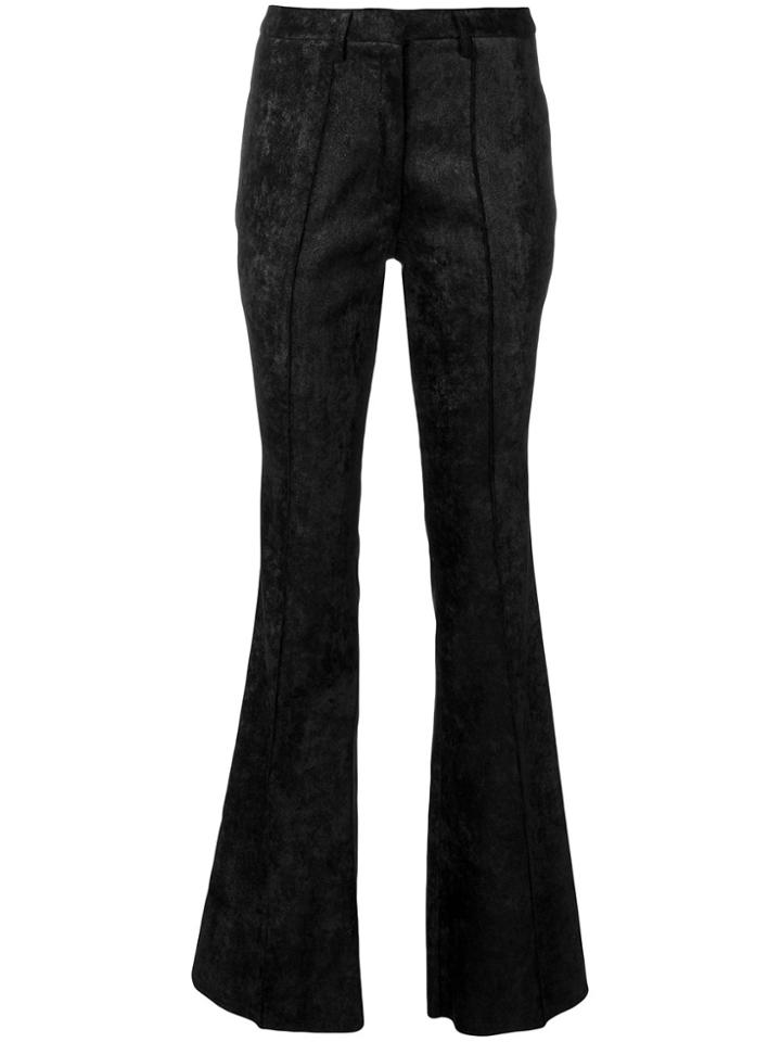 Nude Slim Flared Trousers - Black
