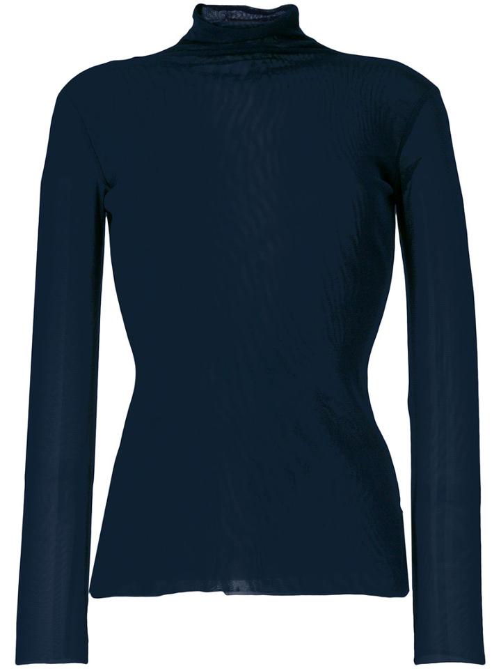 Twin-set - Sheer Fitted Turtleneck Sweater - Women - Polyamide - Xxs, Blue, Polyamide