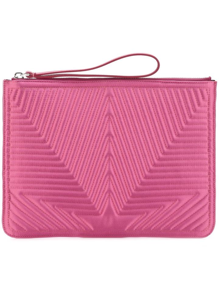 Golden Goose Deluxe Brand Satin Stitched Star Clutch - Pink & Purple