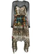 Preen By Thornton Bregazzi Snake Print Sheer Dress - Black
