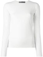 Sportmax Sheer Sleeves Slim-fit T-shirt, Women's, Size: Large, White, Polyamide/spandex/elastane