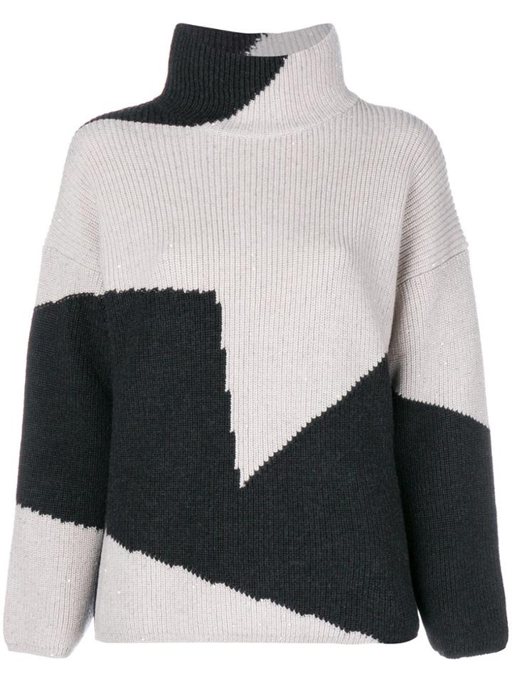 Lorena Antoniazzi Two-tone Knit Jumper - Nude & Neutrals