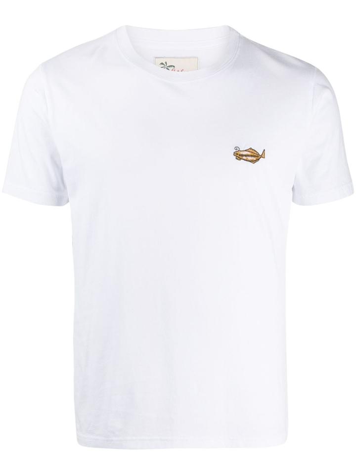 Esteban Cortazar Embroidered Fish T-shirt - White