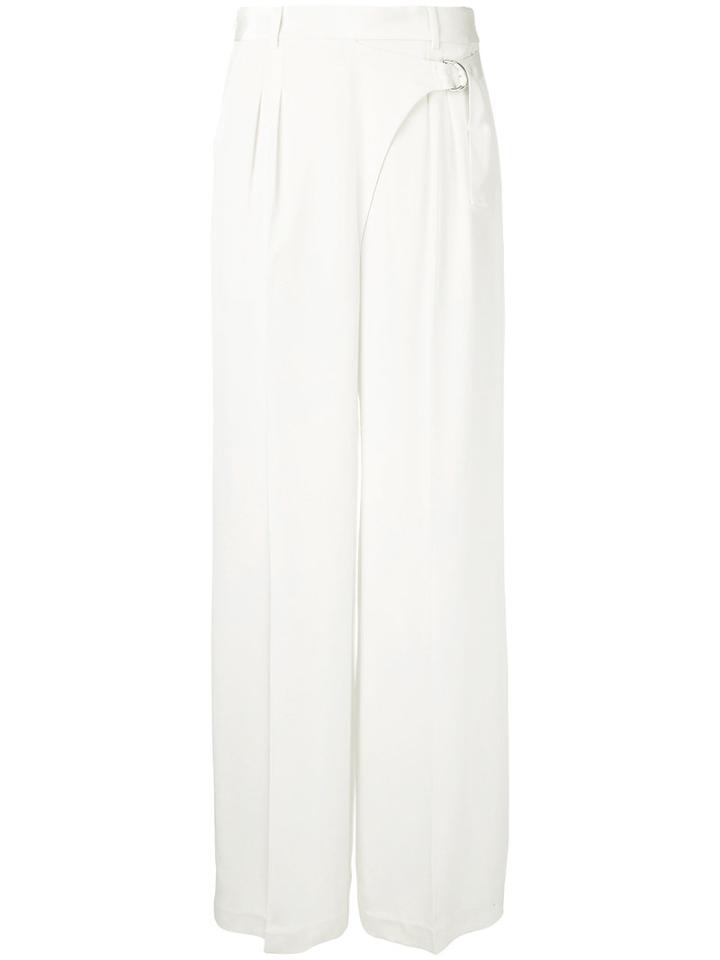 T By Alexander Wang - Wrap-effect Palazzo Pants - Women - Silk/polyester - 10, White, Silk/polyester
